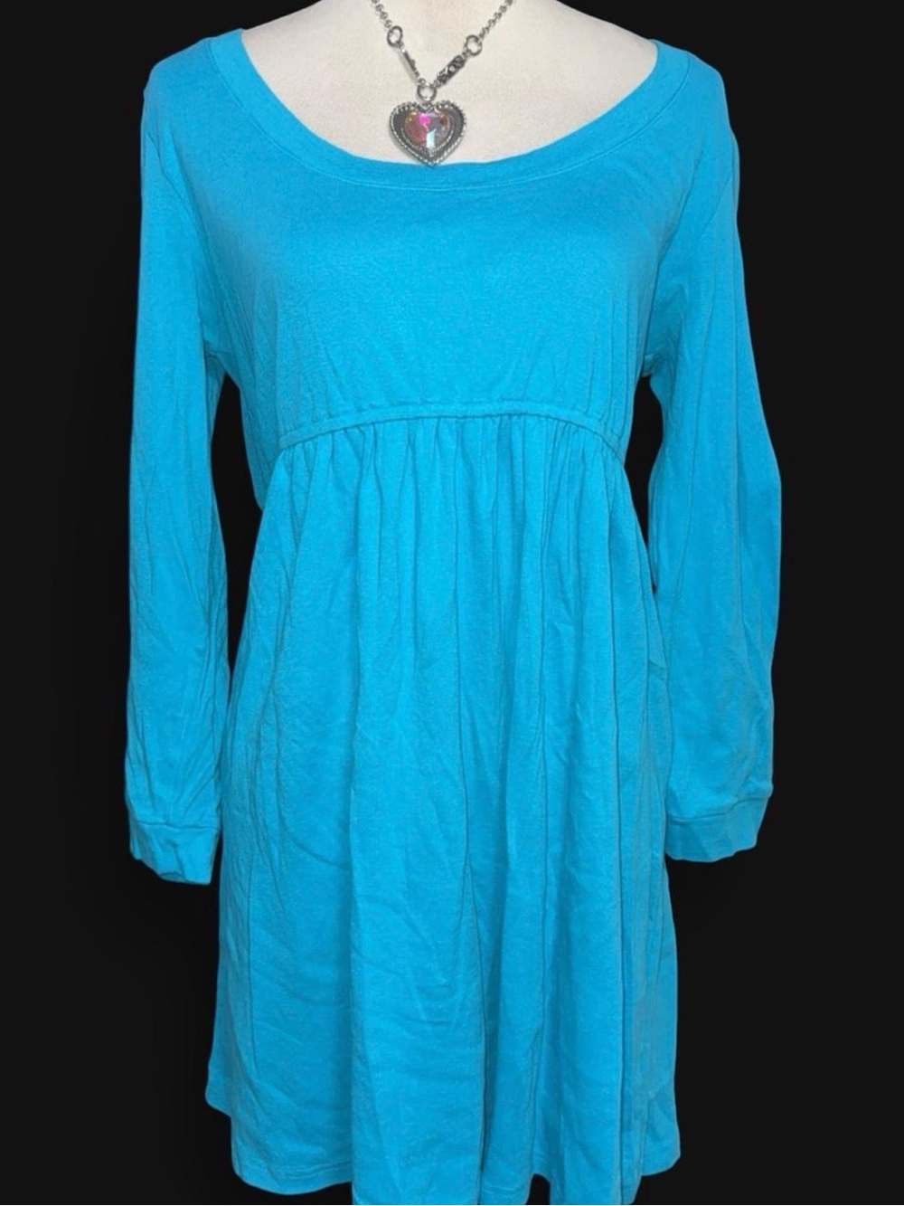 Victoria's Secret Bright Turquoise Long-Sleeve Empire Dress